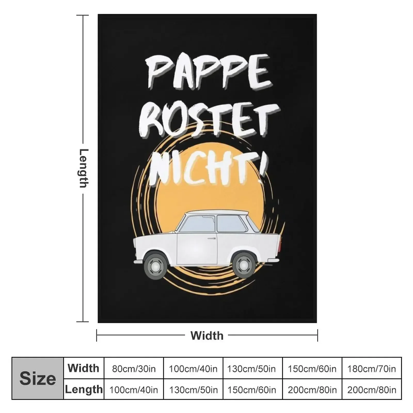 Cardboard Trabant Won't Rust GDR Two-stroke Humor Throw Blanket couch cozy soft plush fuzzy picnic outdoor blanket