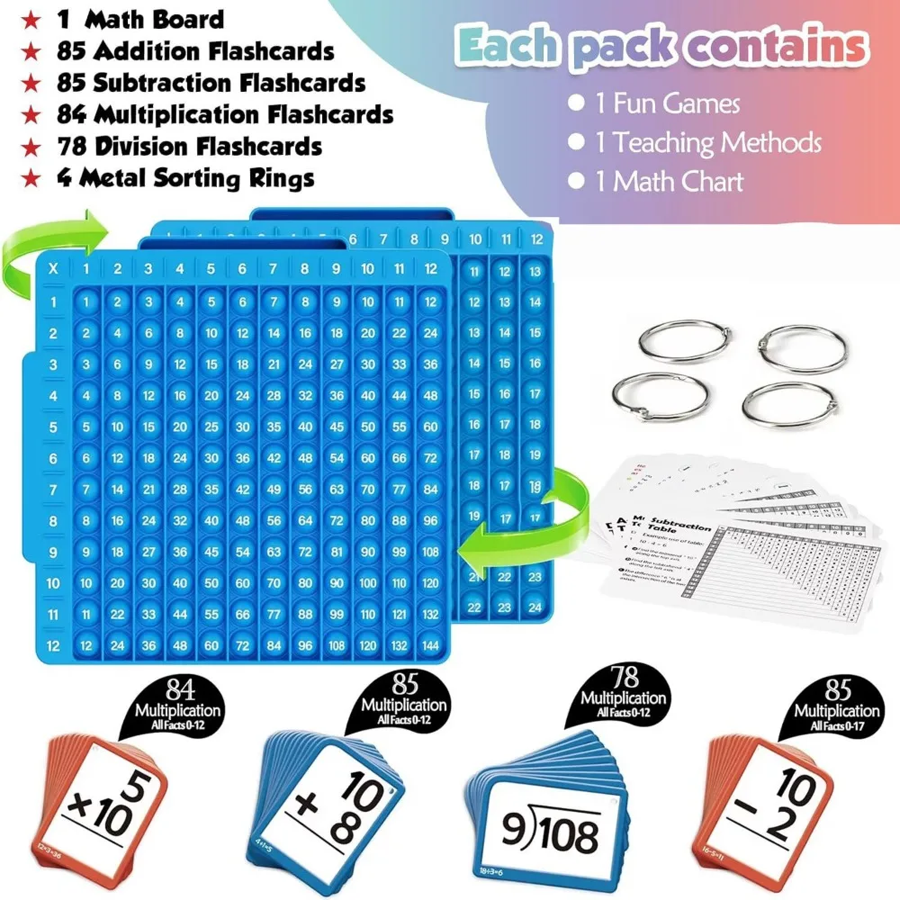 수학 조작 곱셈 플래시 카드 게임 블록 조기 교육 수학 보드 Fidget 장난감 IQ 게임 휴대용