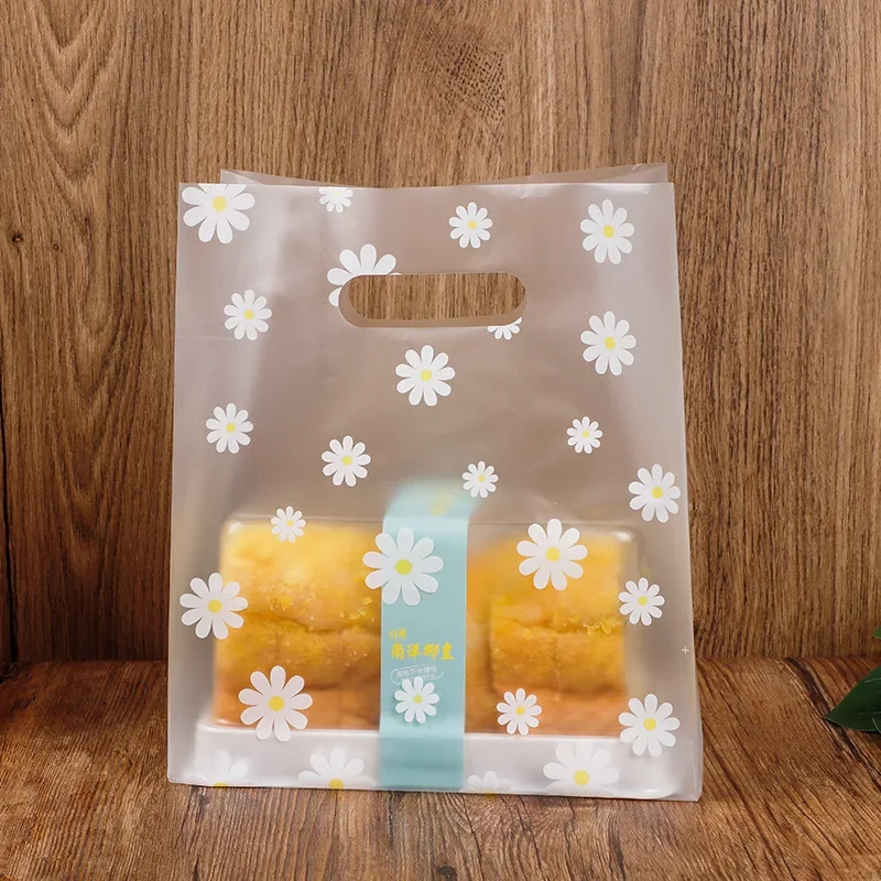 50 stücke Kunststoff Geschenk Tasche Mit Griff Weihnachten Hochzeit Party Organizer Süßigkeiten Kuchen Verpackung Taschen Merchandise Einkaufstaschen Neue – Detail 3