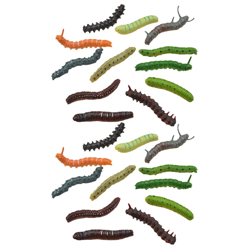 

24Pcs Caterpillar Lovely Decorative Figure for Home Garden Landscape Flower Pot Bonsai Landscaping Ornament Caterpillar Decor