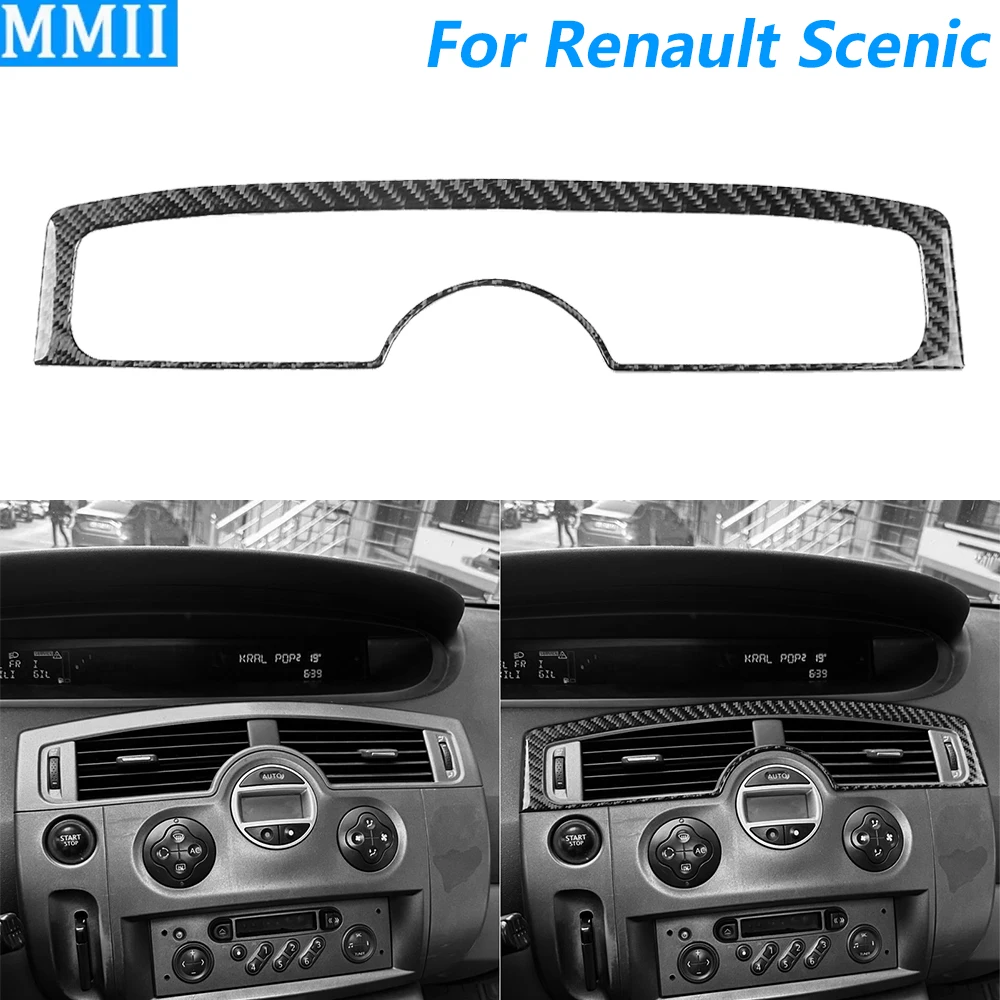 

Для Renault Scenic 2003-2009 углеродное волокно центральное управление кондиционер вентиляционная выходная панель крышка отделка автомобильные аксессуары наклейка