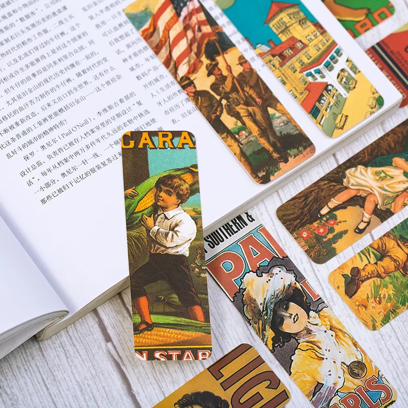 28Pcs/Pack Vintage Bookmark Classical Art Card Creative Stationery Colored Space Bookmark Paper For Students School Supplies