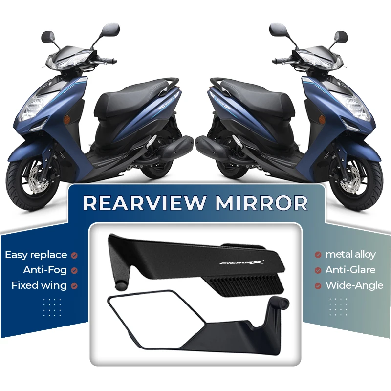 

Motorcycle Wide View Convex Mirrors Anti Glare Alloy Wind Wing For YAMAHA CYGNUSX 125 CYGNUS X 125 SMAX 155 ZUMA X BWS R125