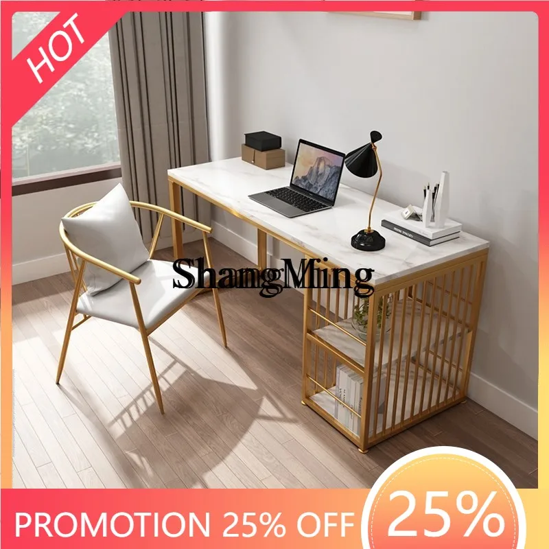 

SM luxury computer desk household wrought iron desk simple modern marble writing table