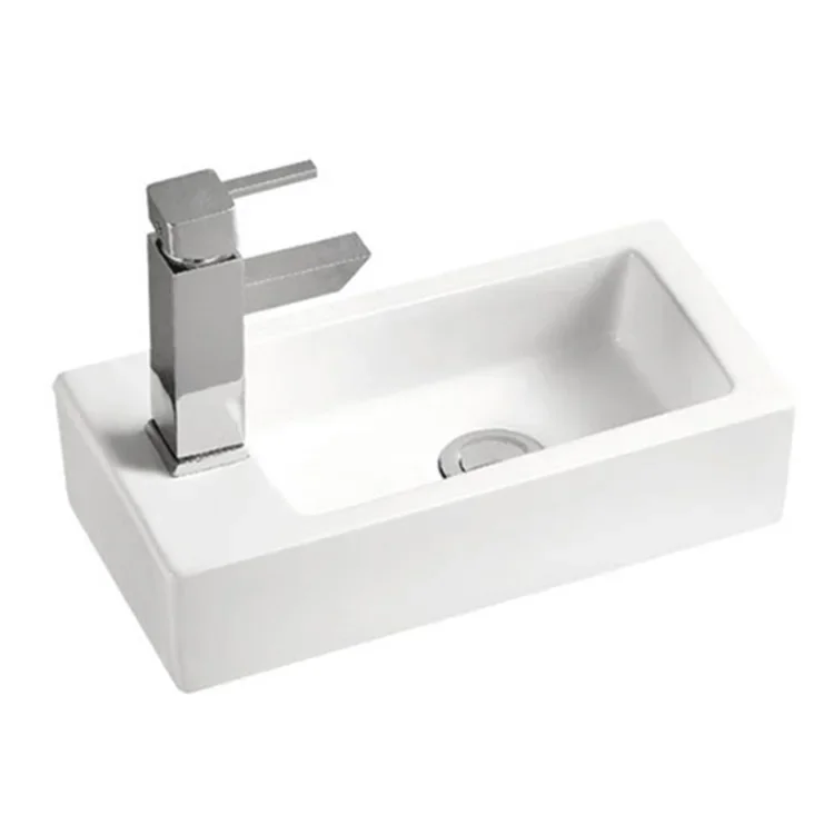 

z HY-3053L/R Сантехника керамические мини-раковины для ванной комнаты, настенная подвесная раковина для ванной комнаты, прямоугольные художественные маленькие раковины