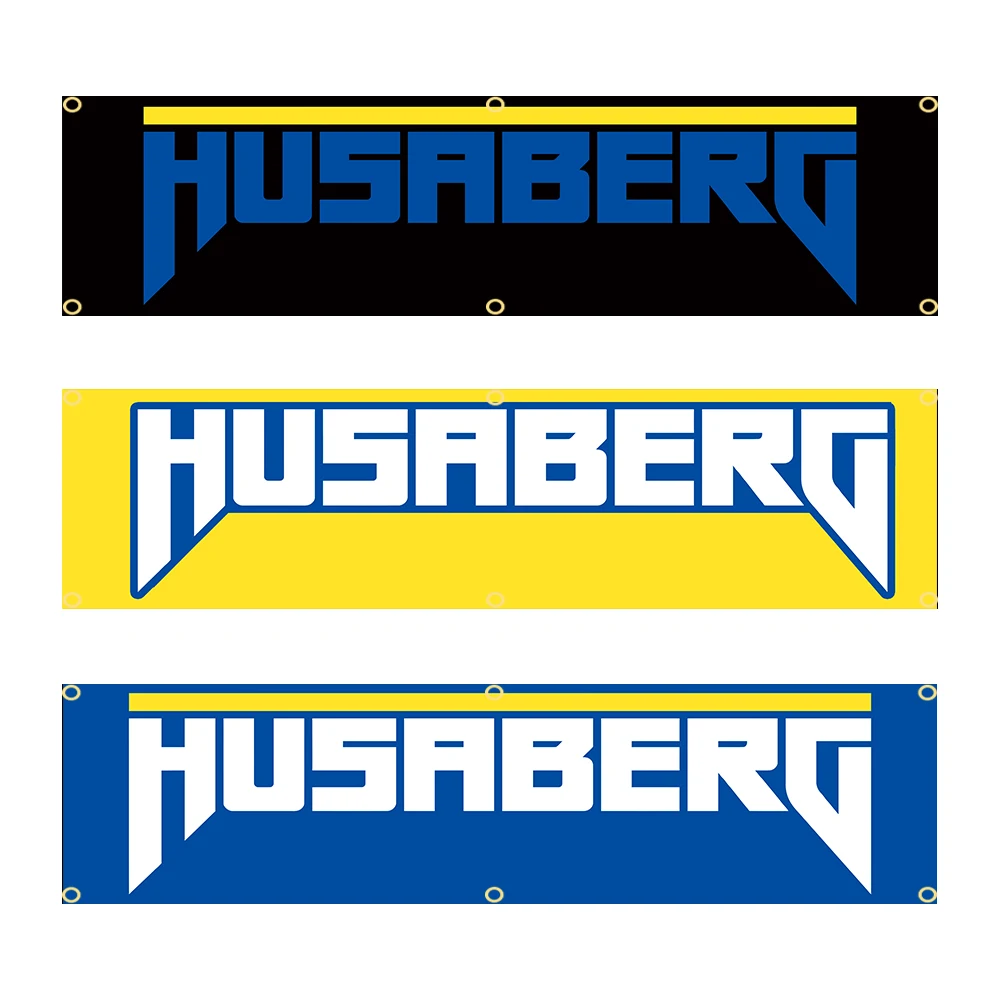 60X240cm Husabergs Banner Flag Polyester Printed Garage or Outdoor Decoration Tapestry