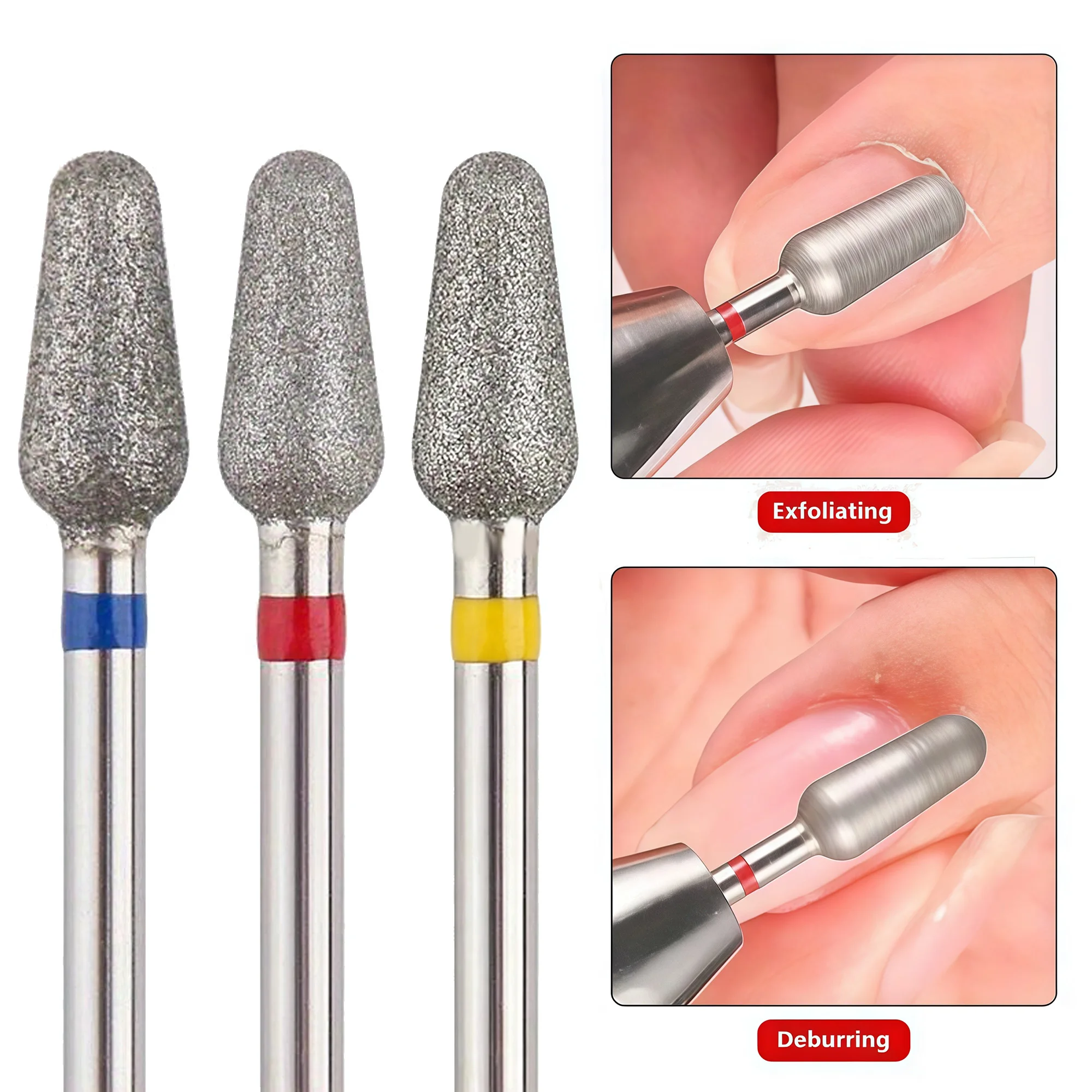 

1/3Pcs Emery Carbide Nail Drill Bits 3/32" Shank Professional for Gel & Acrylic Nails Home Salon Use
