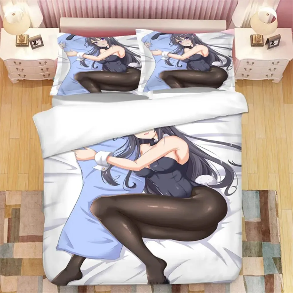 

Japanese Anime Sakurajima Mai 3D Printed Bedding Set Duvet Covers Pillowcases Comforter Bedding Set Bedclothes Bed Linen 04