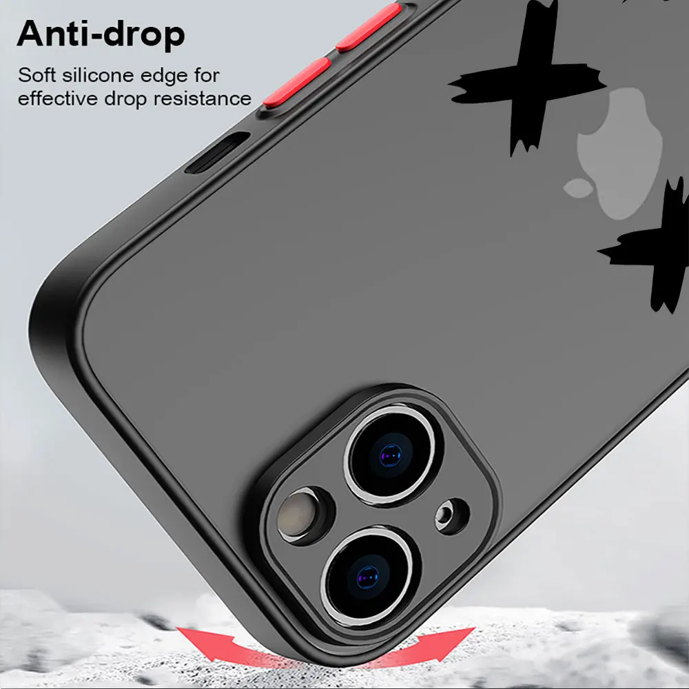 Case for Apple iPhone XS Max 11 Pro SE XR 7 8 Plus 14 Pro 13 Mini 15ProMax 12 15 Plus Clear Smiling Devil Matte Cover Luxury