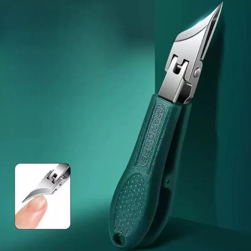 Anti-Splash Wide Opening Slanted Nail Clippers, Oblique Paronychia Nail Cutter Portable Fingernail Toenail Trimmer Manicure Tool