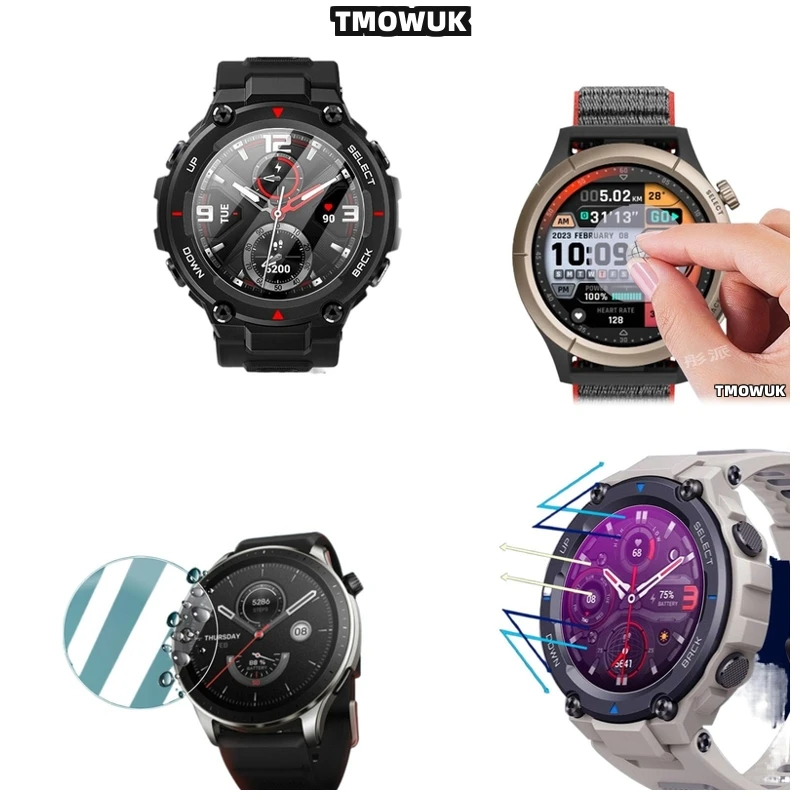 

For Amazfit GTR Cheetah Pro Active Edge Balance 2 Falcon - HD Screen Protector, 9H Hard Anti - Scratch Tempered Glass
