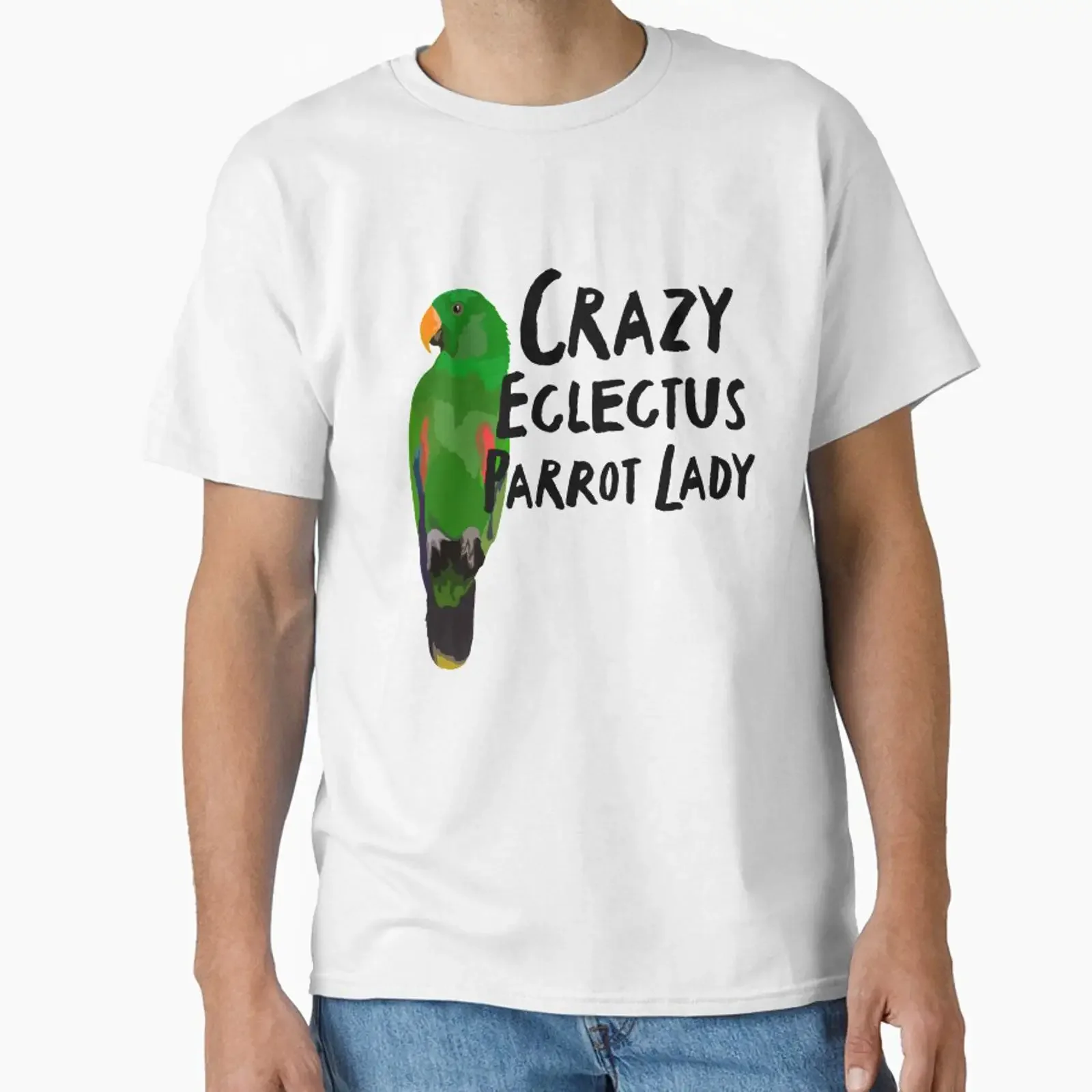 Crazy Eclectus Parrot Lady Exotic Green Pet Bird Lover T Shirt vintage Washed streetwear Versatile graphic Soft Stylish homme