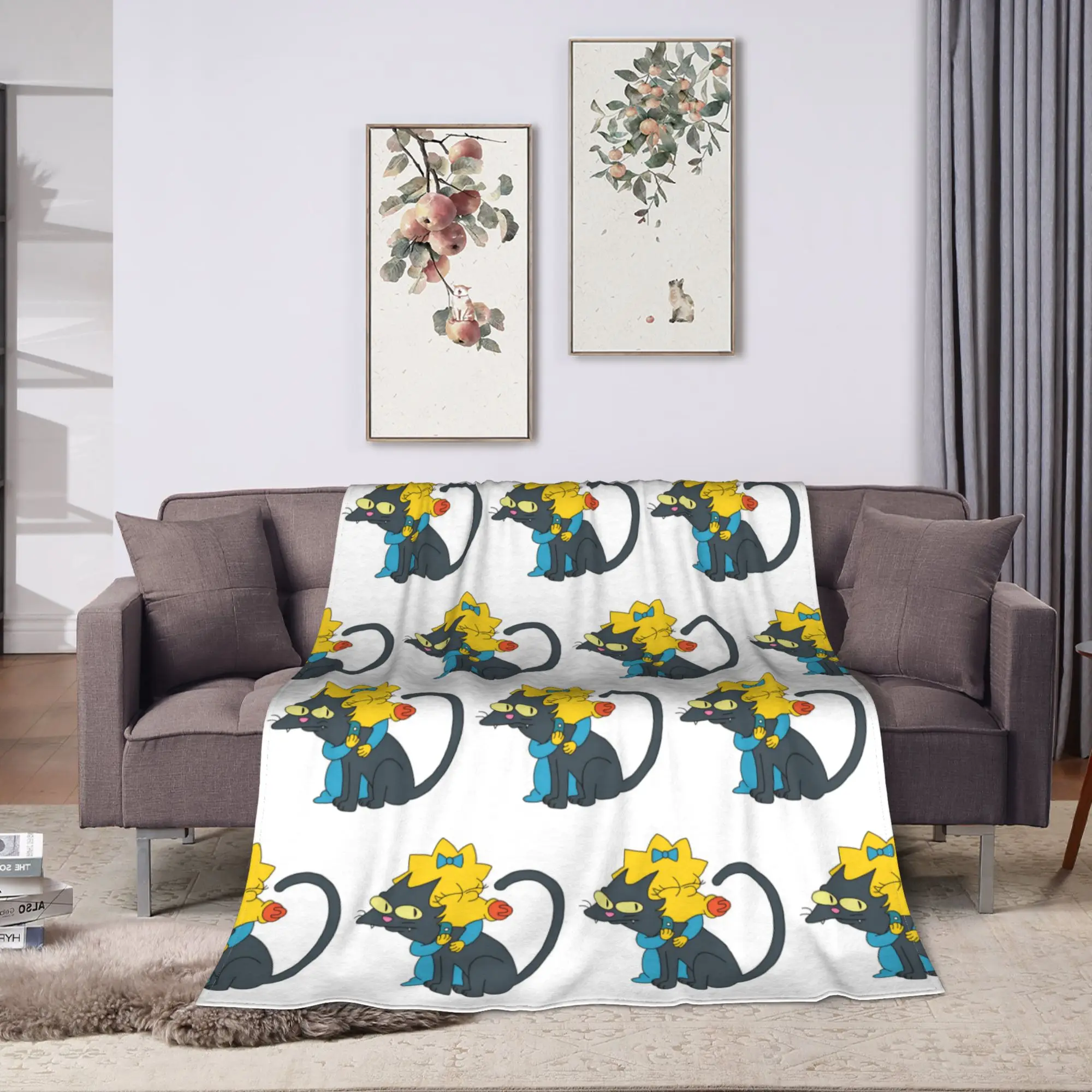 Simpsonsed Cartoon  Blankets Flannel All Season  Portable Ultra-Soft Throw Blanket for Bed Travel Quilt