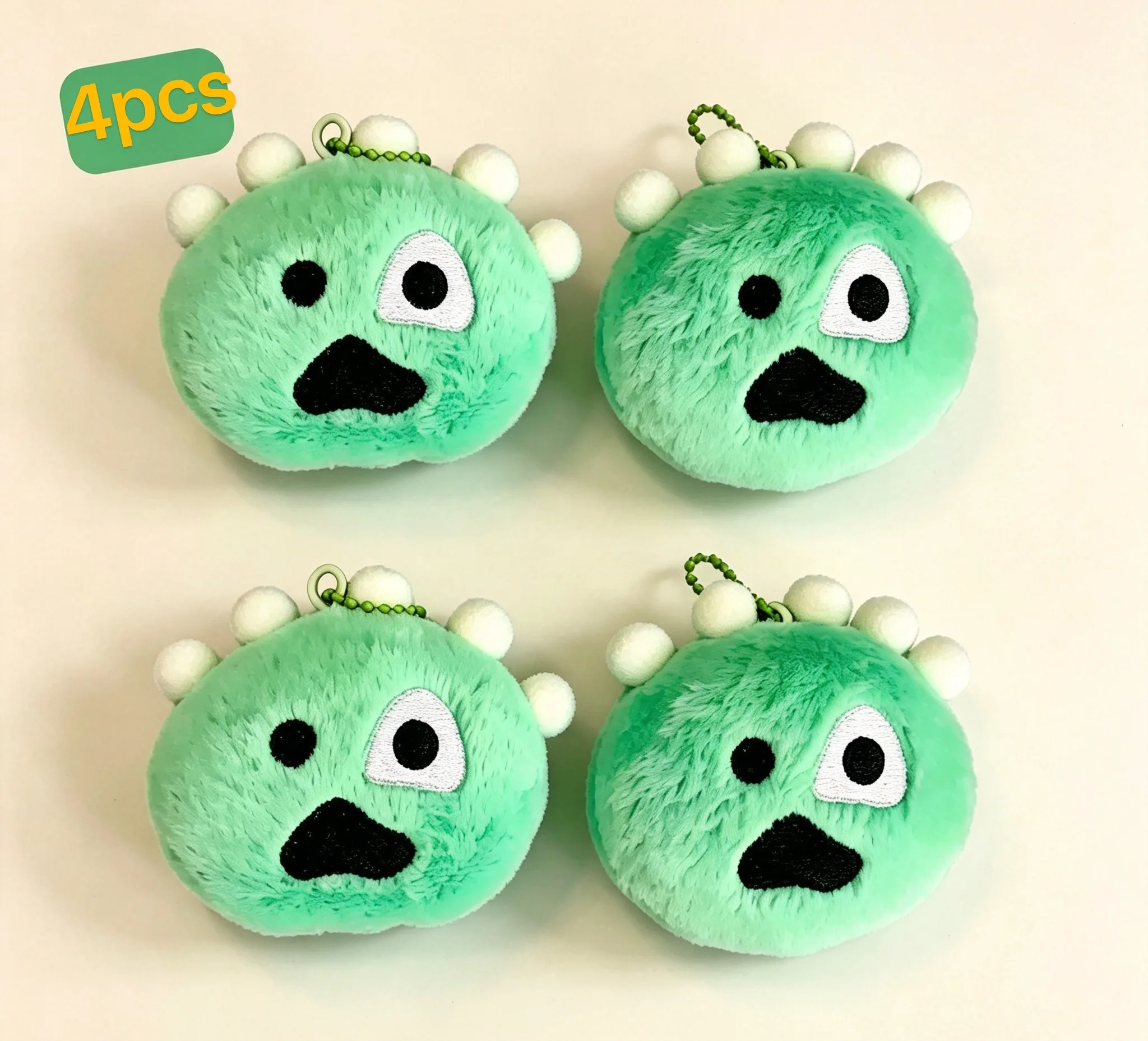 /New Cute Fluffy Monster Plush Ball Keychain Cartoon Doll Bag Pendant Backpack Decor Gift