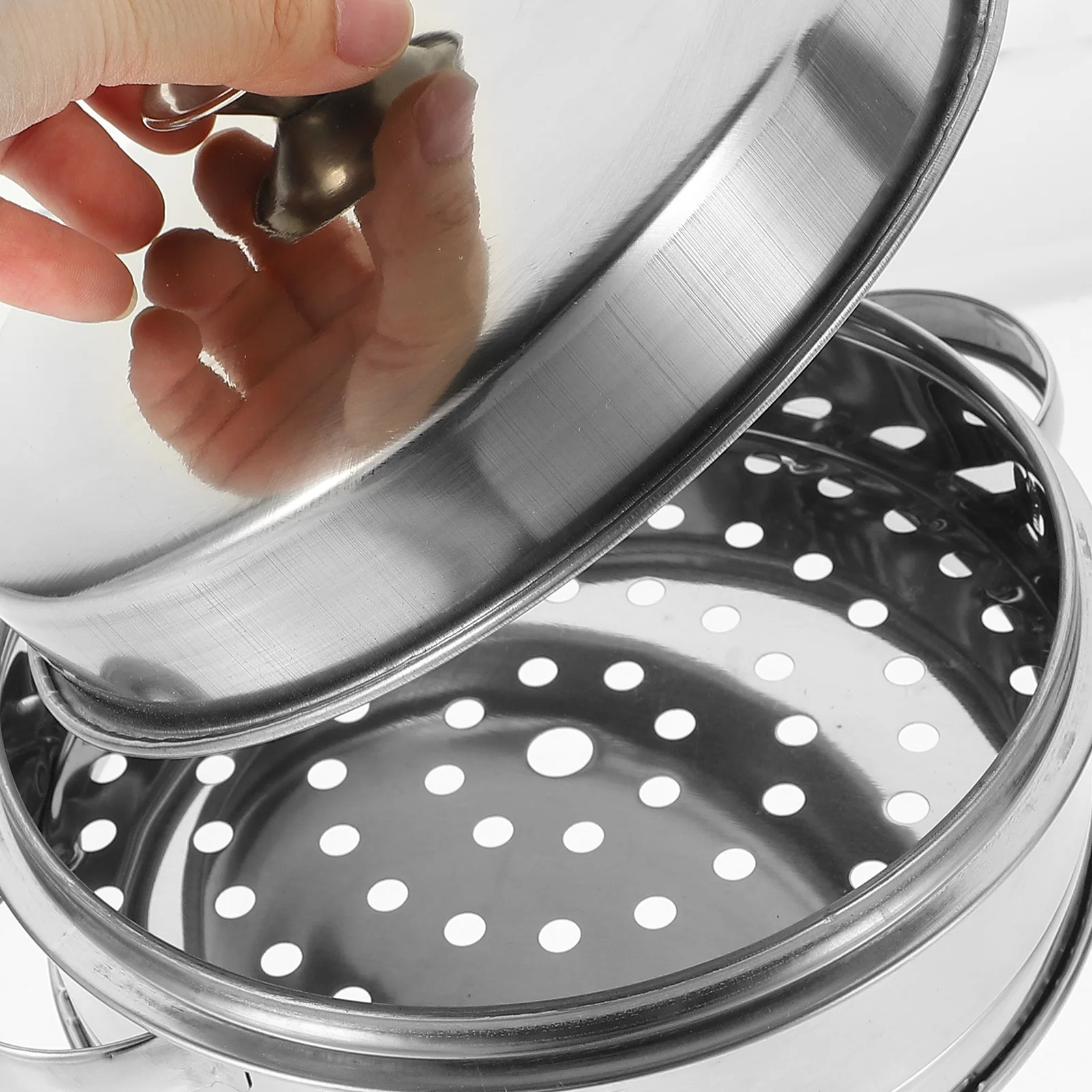 

Stainless Steel 16cm Thickened Basket Lid for Fish Steamer Basket For Seafood Dumpling Seafood Vegetable Kitchen Strainer