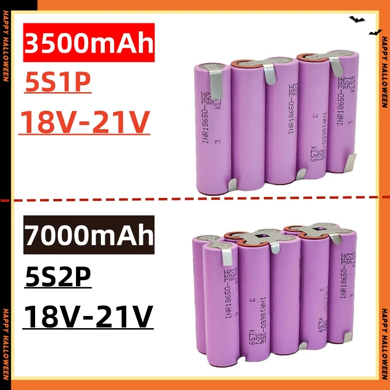 2S 3S 4S 5S 6S 18650 35E 3500mAh 7000mAh 7.4V 12.6V 14.8V 18V 25.2V 29.6V for Screwdriver Batteries Weld 18650 Battery Pack