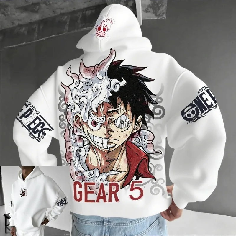 One Piece Luffy Anime Hoodie Man Pullover Sweatshirt Streetwear Casual Autumn Spring Cosplay Long Sleeve Tops FamilyMatching