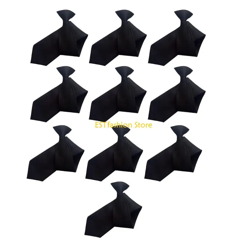 Y5GC 10x PreTied Clip On Tie For Women Men Easy Fastener Comfortable Breathable Formal Casual Wear Necktie for Daily Use