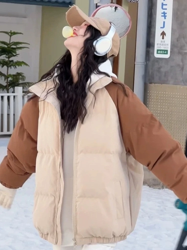 

Winter Cropped Jacket Women Clothing Warm Short Puffer Jackets Lightweight Chic Stand Up Collar Student Cotton-padded Jacket New