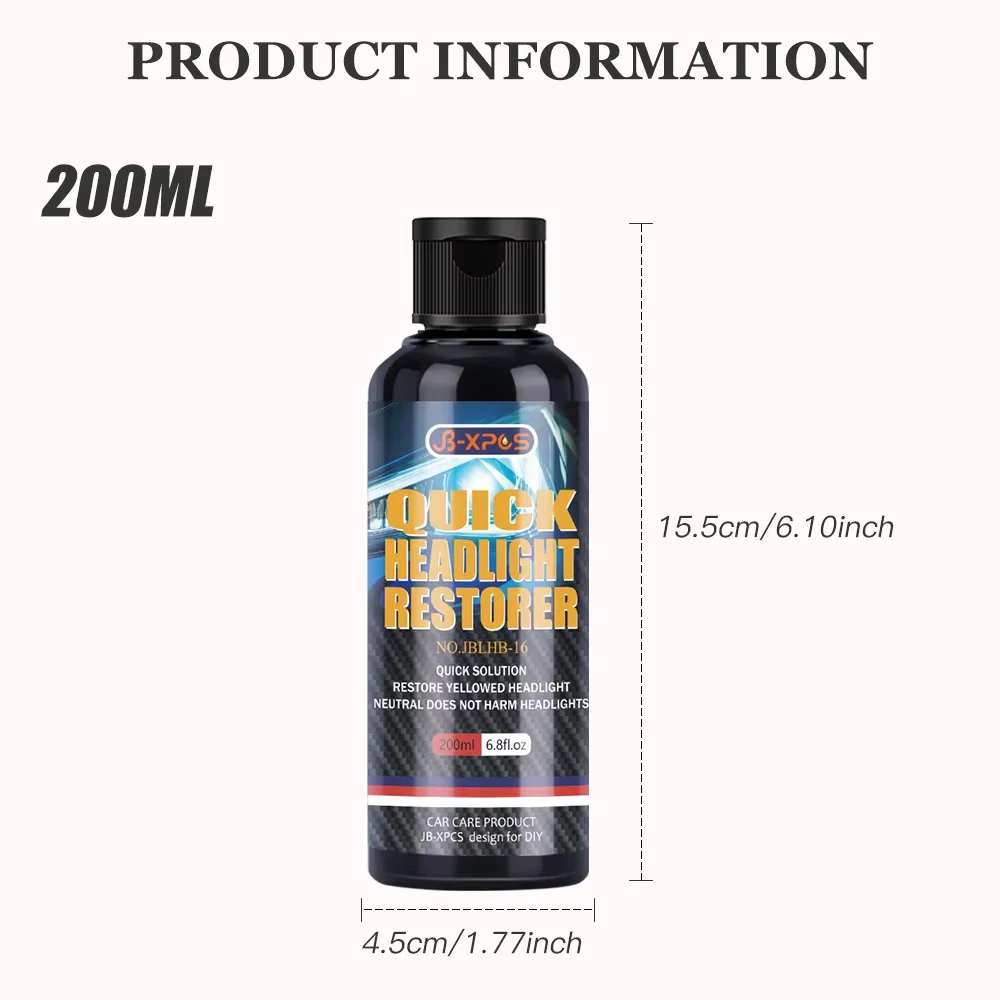 Headlight Restoration Polishing Headlamp Scratch Remover Repair Cleaning Paste Remove Oxidation Headlight Polish Liquid LHB-16