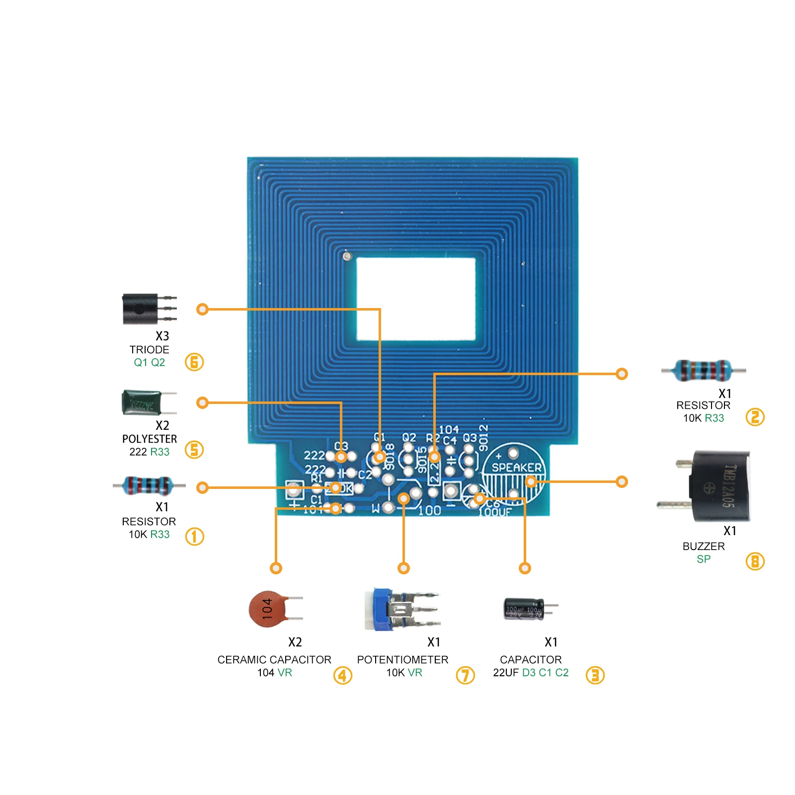 Metal Detector elettronico DC 3V-5V 60mm modulo scheda sensore senza contatto parti elettroniche Metal Detector Kit fai da te