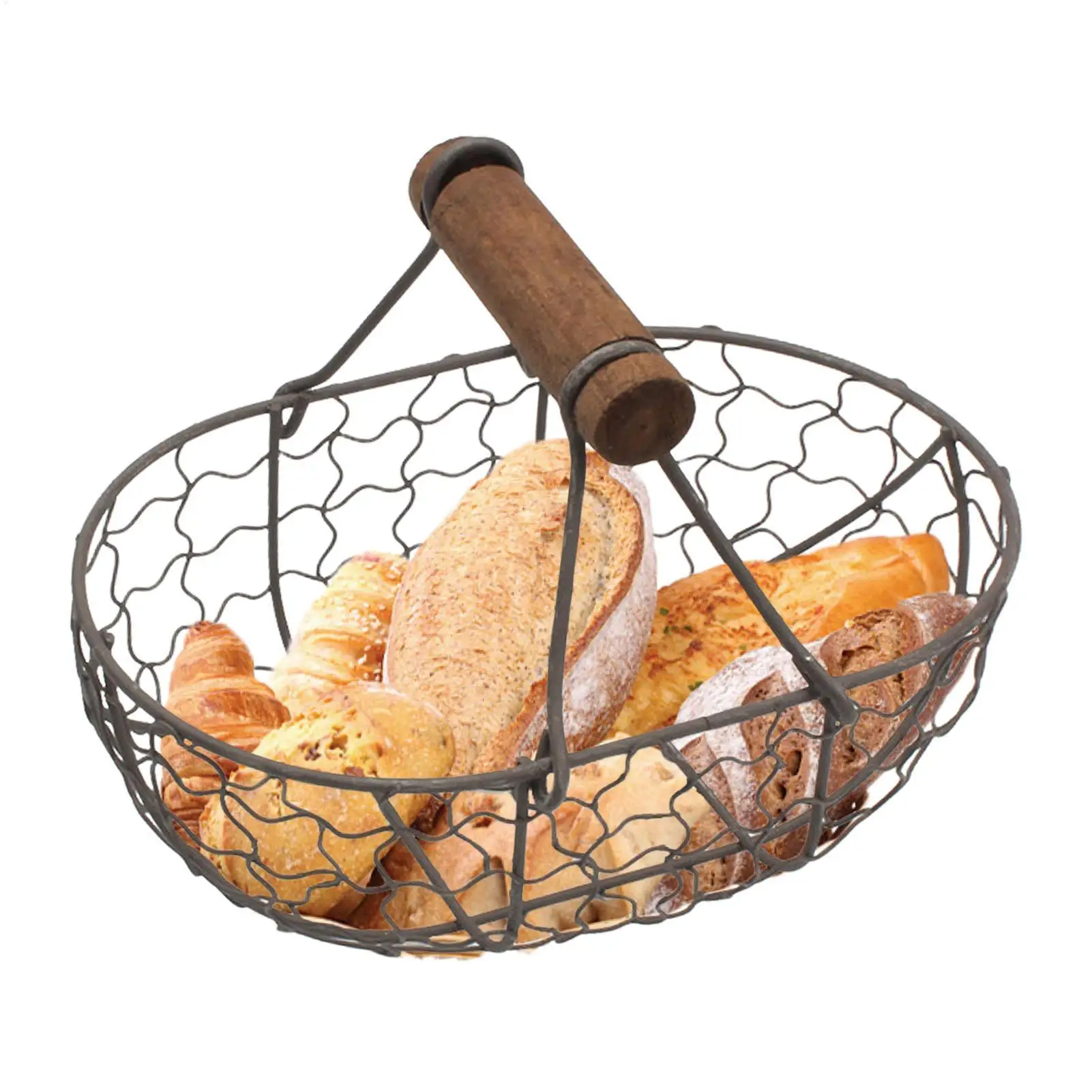 Cesta de alambre para recoger huevos, contenedor decorativo para camping, granja, Pascua, niñas, niños, actividades al aire libre, casa de campo