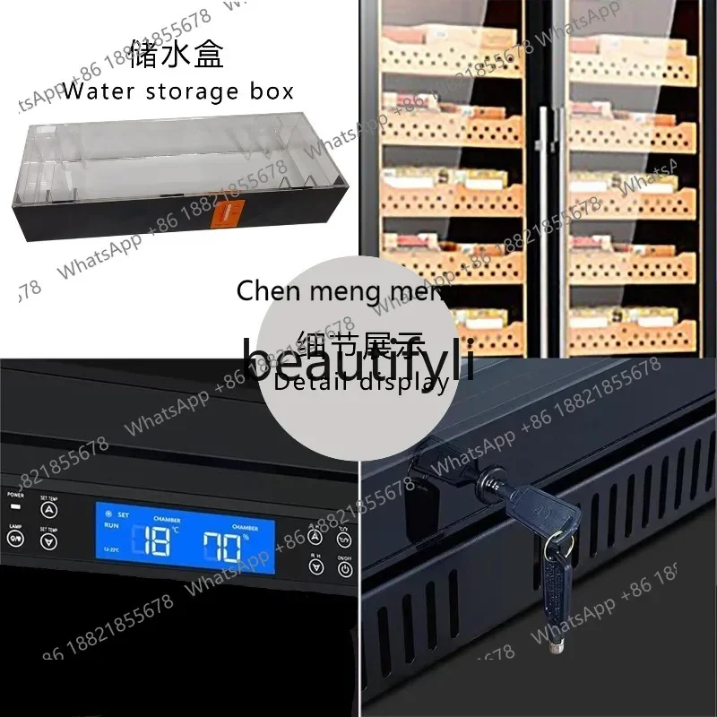 AB02 مبيعات المصنع مباشرة درجة حرارة ثابتة ضاغط تجاري تبريد باب مزدوج طبقة خشب الأرز رف كابي النبيذ