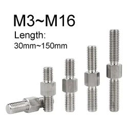 304 Stainless Steel Double End Screws M3 M4 M5 M6 M8 M10 M12 M14 M16 Left-hand Threads/right-hand Threads Stud Bolts