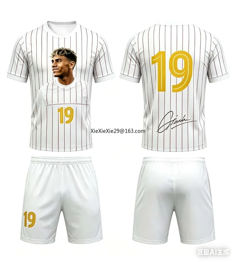 Fashion 2026 Men's Special Edition AI Yamal #19 Football Suit T-shirt Shorts Set Adult and Children's Parent Child Clothing Gift