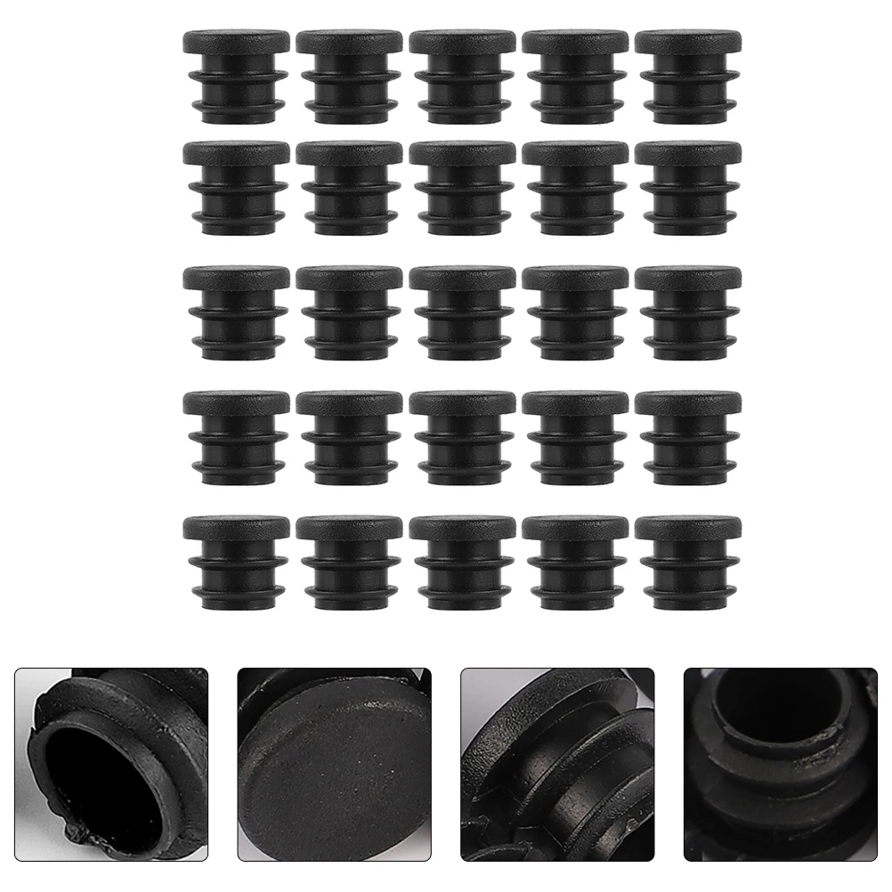 

200pcs Round Bung Furniture Leg Plug Plastic Cover Chair Glide Insert Tubing End Cap Noiseless Floor Protector Black For Table