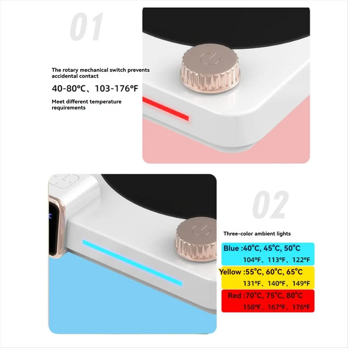 [HIHI] 220V Coffee Cup Heater Electric Mug Heater Constant Temperature 9 Gear Settings Keep Milk Tea Warm Heating Pad EU Plug B