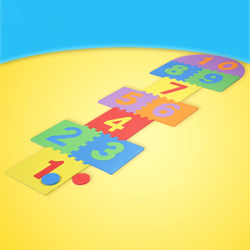 ZK20 Children Giant Hopscotch Mat Game Kids Soft EVA Foam Interlocking Tiles Indoor Outdoor Garden Family Game Toys