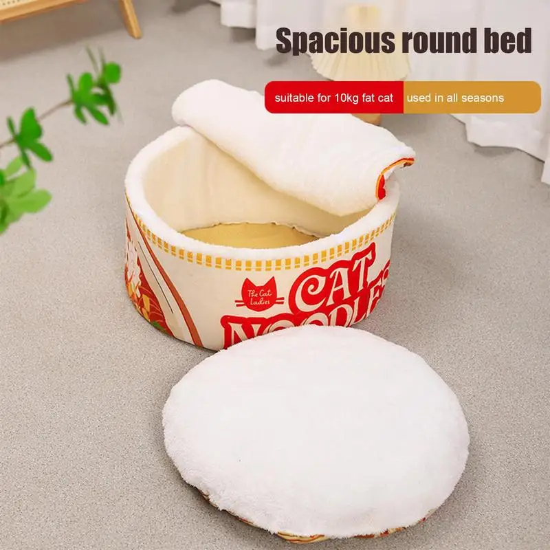

Ramen Noodle Cat Bed Noodle Bowl Soft Pet House All-Season Pet Kennel With Removable Cushion For Small Medium Large Dogs