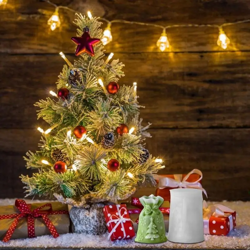 

Подарочный пакет Силиконовый плесень Рождественская тематическая силиконовая подсвечника