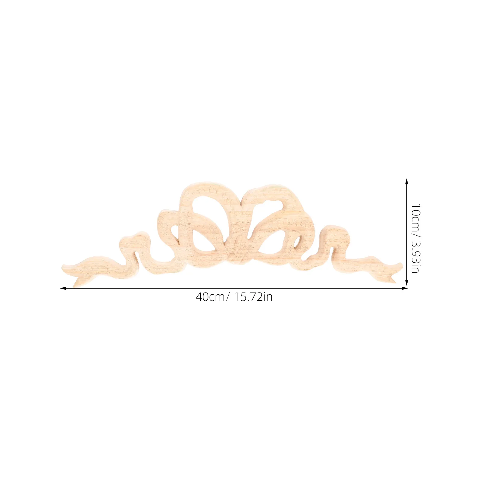 Wooden Bow Knot Carved Applique Elegant Furniture Decoration European Cabinet Door DIY Wood Onlays Wall Decor Carved Wood Frame