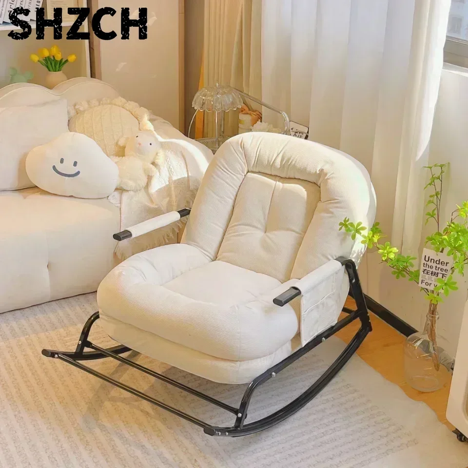 Adult Household Single Rocking Chair Living Room Lazy Reclining Sofa for Balcony Leisure Comfor