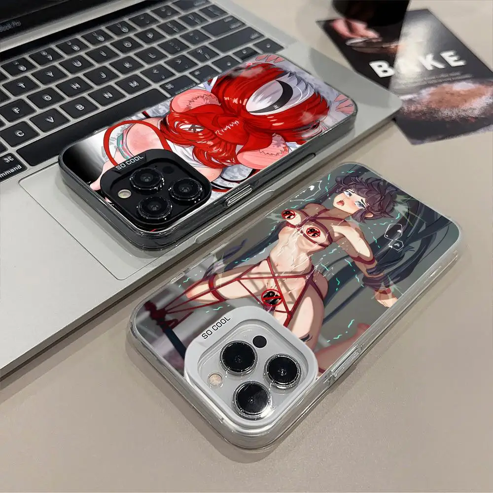 

Чехол для телефона iPhone 16, 15, 14, 13, 12, 11 X XR XS 8 7 Pro Max Plus, полупрозрачный цветной принт, роскошный Ecchi Hentai Waifu Mobile