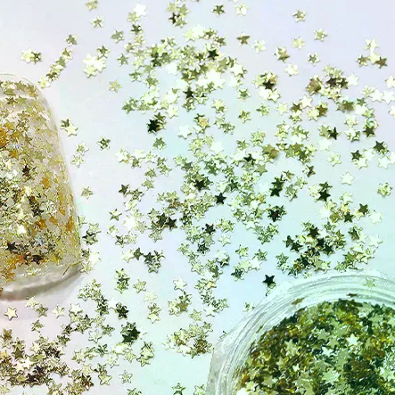 1PC Mini paillettes étoiles scintillantes de 1 mm pour ongles, accessoires mignons pour salon de manucure, décoration d'ongles DIY, design d'art d'ongles, décoration d'ongles scintillante
