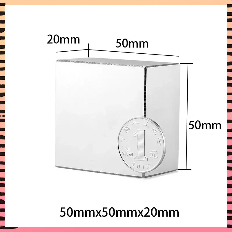 

50x50x20mm Block NdFeB Super Strong Neodymium Magnets N35 Powerful Permanent Fridge Magnet 50*50*20mm Magnetic Sheet