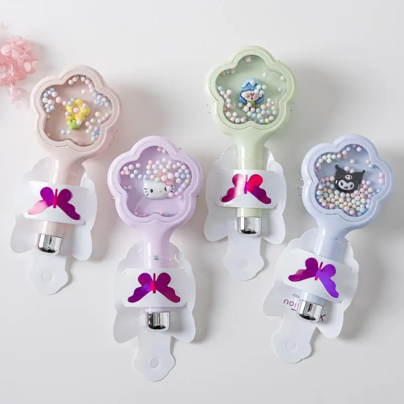 Длинная ручка мультяшная Милая воздушная подушка Sanrio расческа Hellokitty Kuromi Мелодия красочные шарики Массажная Расческа для укладки волос девочка детский подарок