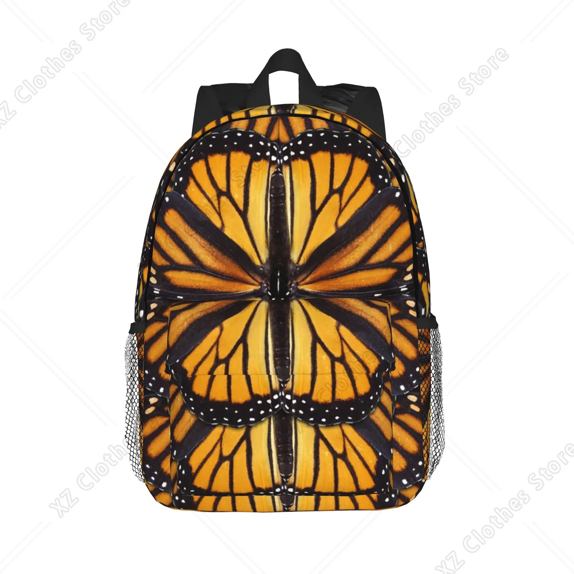 Monarch butterfly Wing Orange Wings and Golden Backpack Hot Sale Daypack Boy Girl BookBag Shoulder Bags for Men Women School Bag