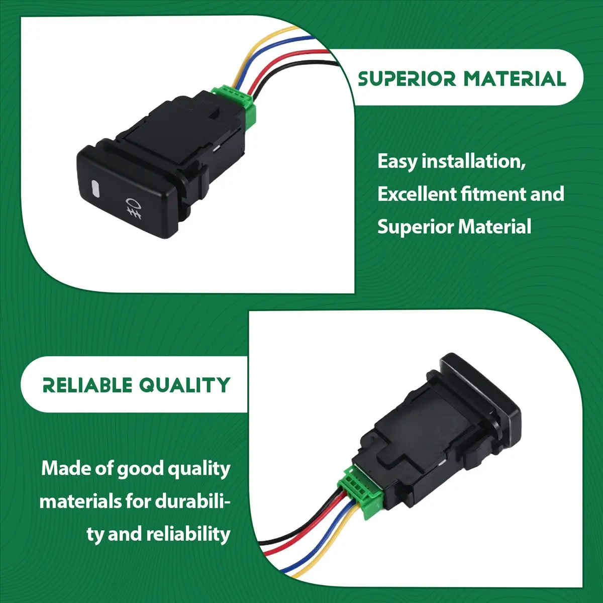 #74B Automotive Parts & Accessories,Waterproof Fog Lamp Switch With 4 Line For Toyota Lexus White Light (Black)
