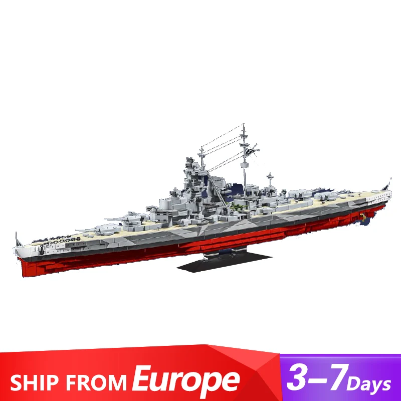 2738PCS Tirpitz Onderzeeër Slagschip Bouwstenen Modelschip Set, modulaire bouwsteen Assemblagemodel Kit, Speelgoed Volwassenen Gift