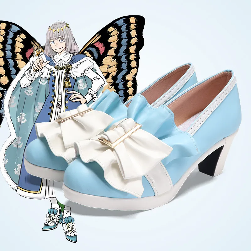 Anime Fate/Grand Order Joan of Arc Cosplay Shoes Blue Short PU Leather Boots For Halloween Carnival