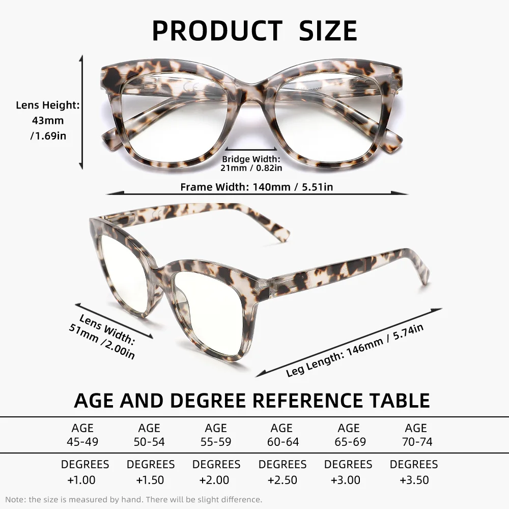 KINGSEVEN Occhiali da lettura retrò Ipermetropia Lenti ottiche Donna Miopia Ipermetropia Cat Eye Occhiali da vista anti-luce blu