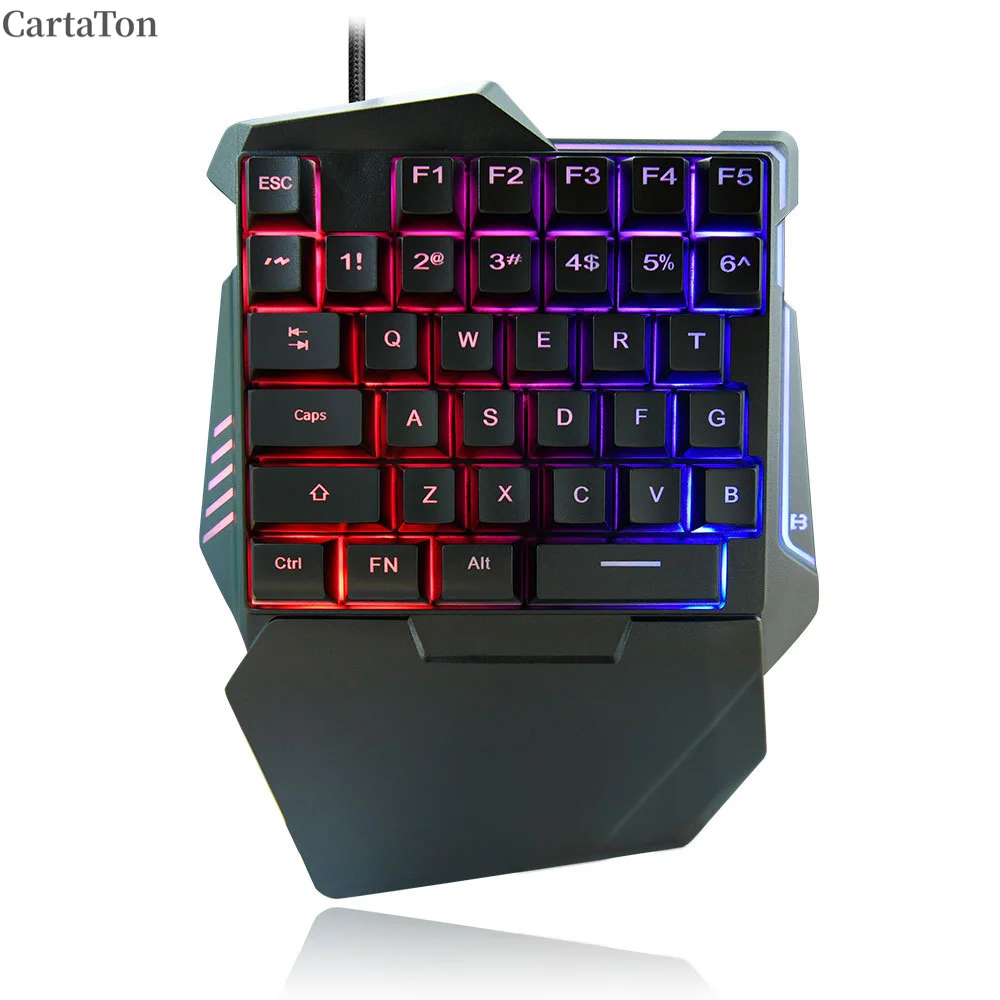 

Trending New Portable Ultra Thin USB Wired Keyboard for Desktop Single-Handed 35 Keys Mini RGB Backlight Gaming Keyboards
