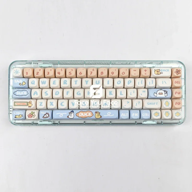 Imagem -04 - Teclas Conjunto Tampa de Chave de Pato Chato Pbt Moa Perfil Duplo Tiro Teclado Mecânico de Sublimação Térmica para Personalização 139