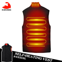 KoKossi Winter 2 Heated Vest Zone Electric Heated USB Intelligent Heating Jacket Unisex Coat Thermal Warm Camping Hunting Clothe