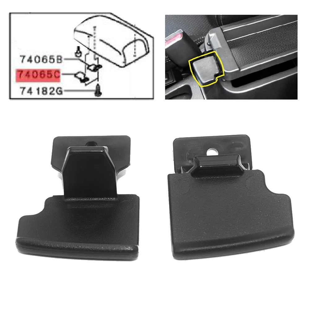 Cubierta de bloqueo de la tapa del reposabrazos de la consola, cerradura de la caja del reposabrazos Central para Mitsubishi Outlander ASX 8011A408 8011A409, 2 piezas