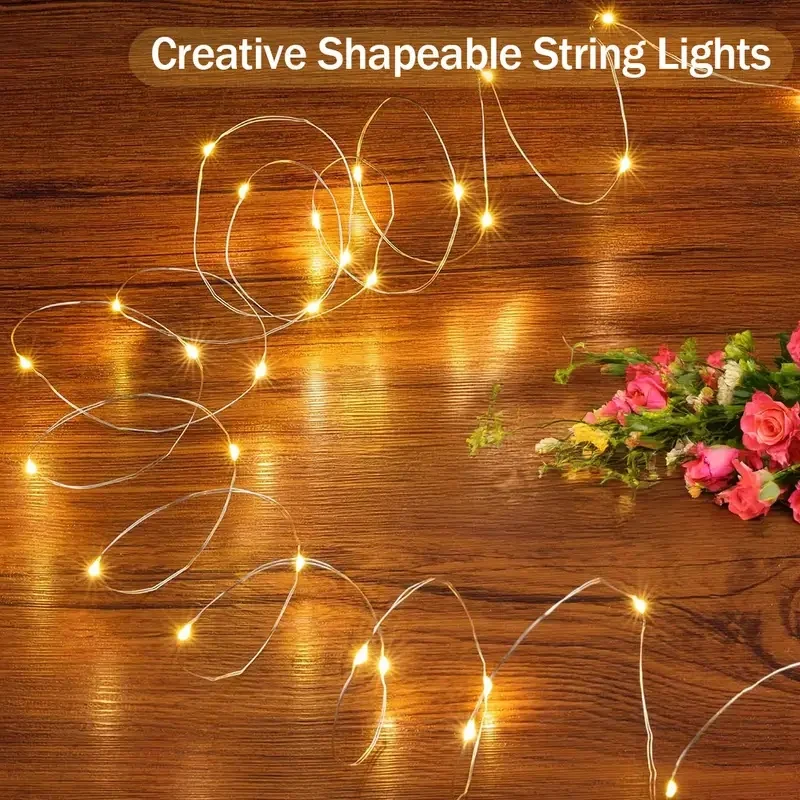 USB Copper Wire Fairy String Lights Mini Garland Lamp for Bouquet Jar Wedding Xmas Home Party Decor
